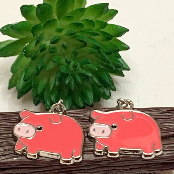 Pig Earring, Pig Jewelry, Silly Earring, Gift Idea, Cute Earring, Pink Earring - Picture 3 of 6